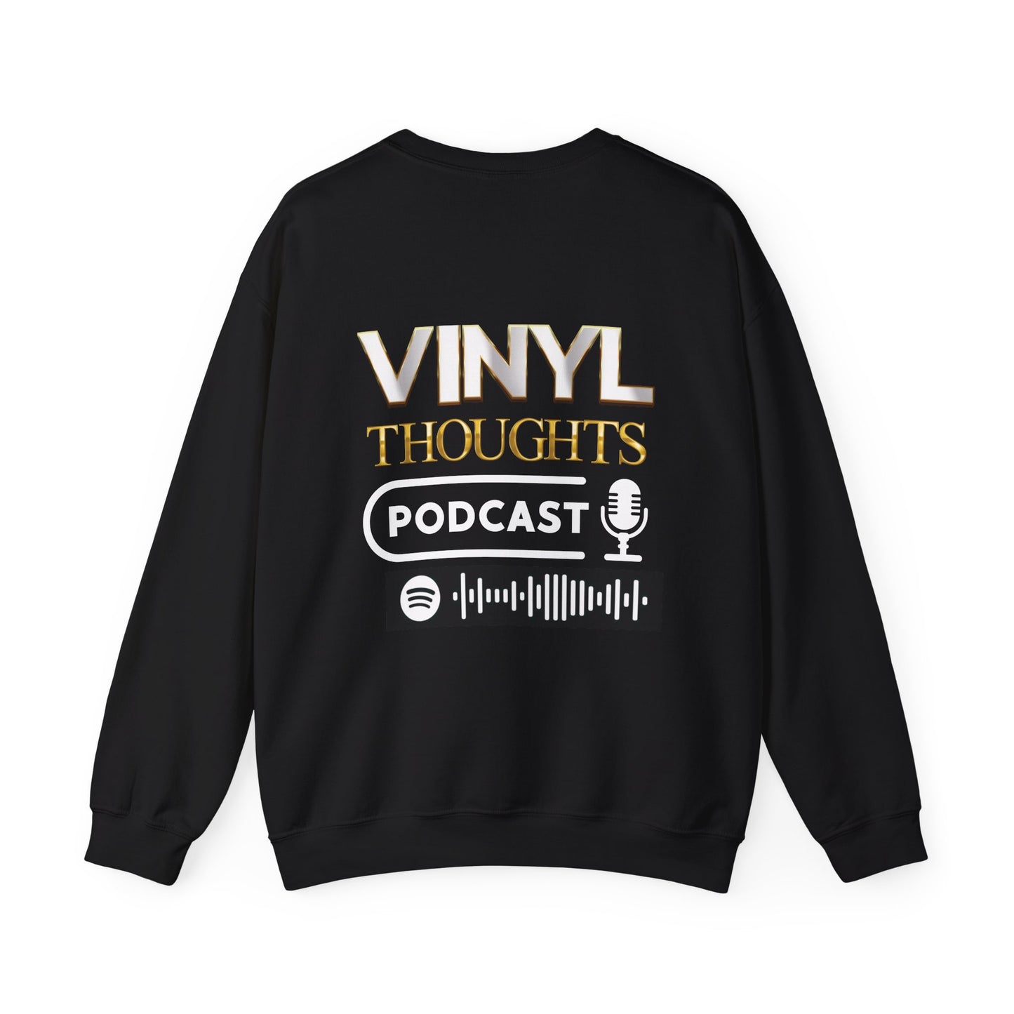 Vinyl Thoughts Long Sweatshirt Logo on Back Unisex Heavy Blend™ Crewneck Sweatshirt