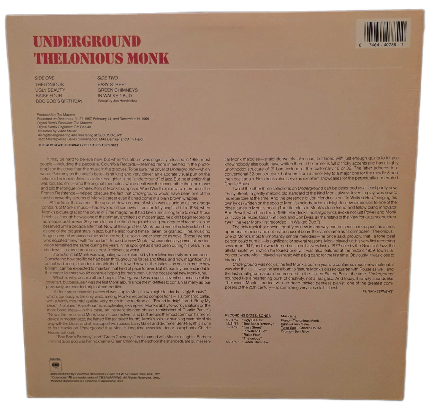 Thelonious Monk - Underground