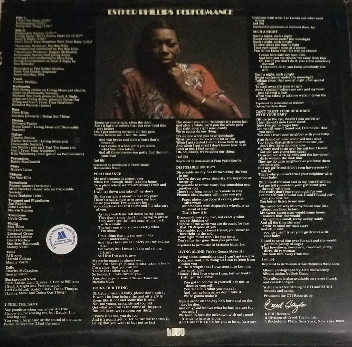 Esther Phillips - Performance