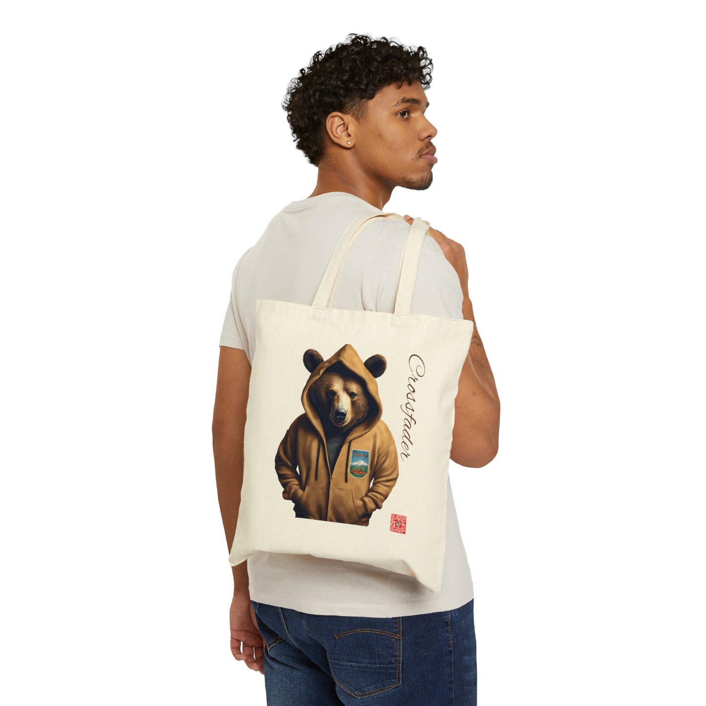 Crossfader California Bear Cotton Canvas Tote Bag