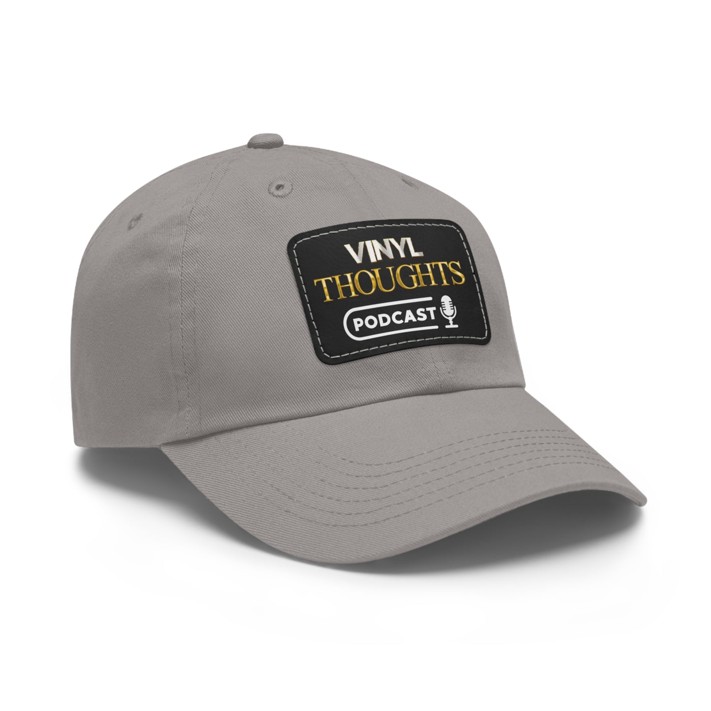 VINYL THOUGHTS PODCAST Hat with Leather Patch (Rectangle)