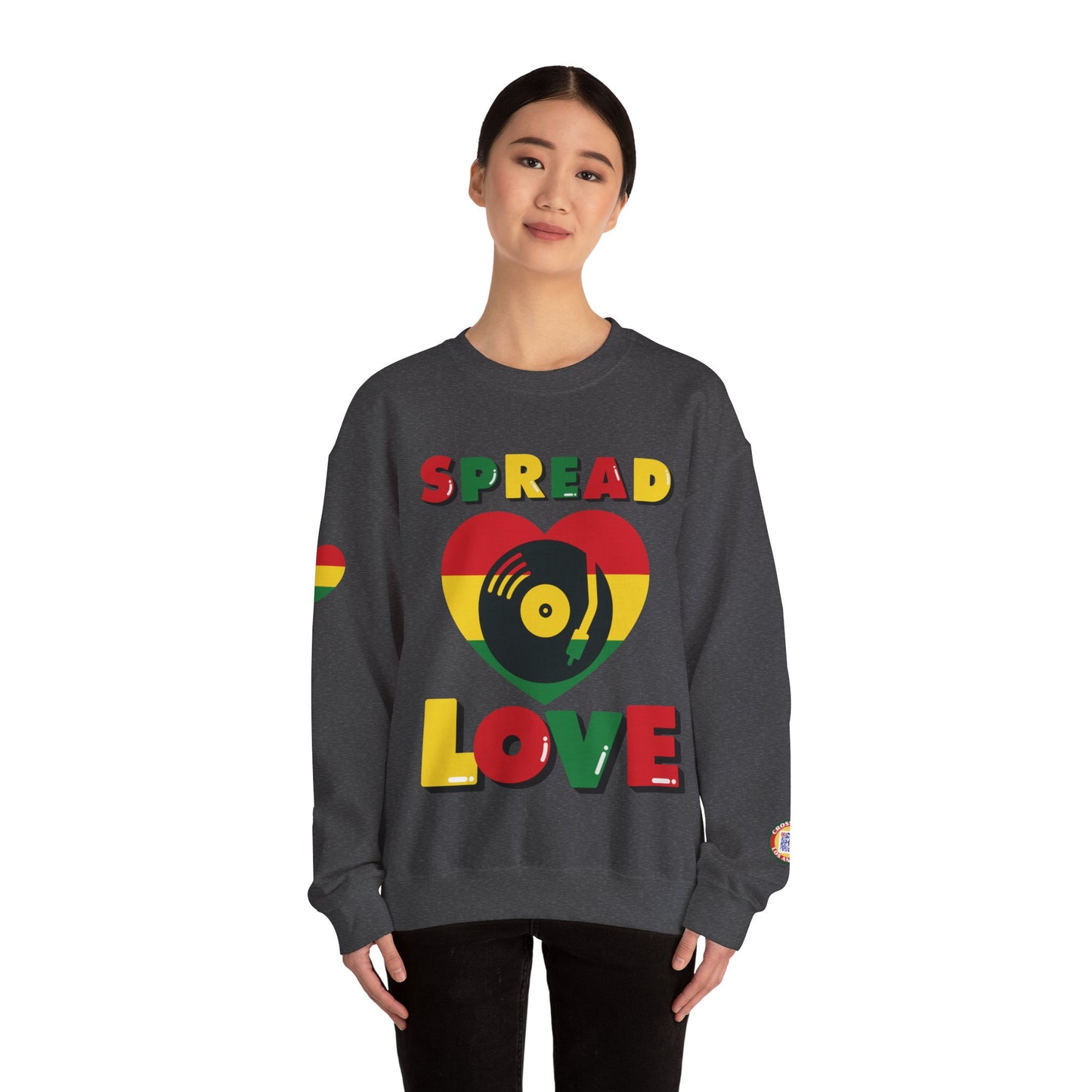 SPREAD LOVE VINYL EDITION Unisex Heavy Blend™ Crewneck Sweatshirt