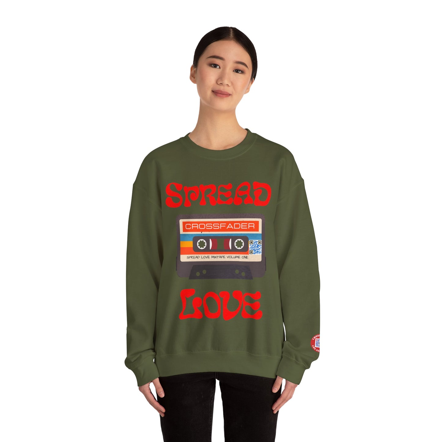 CROSSFADER SPREAD LOVE MIXTAPE VOL 1 Unisex Heavy Blend™ Crewneck Sweatshirt