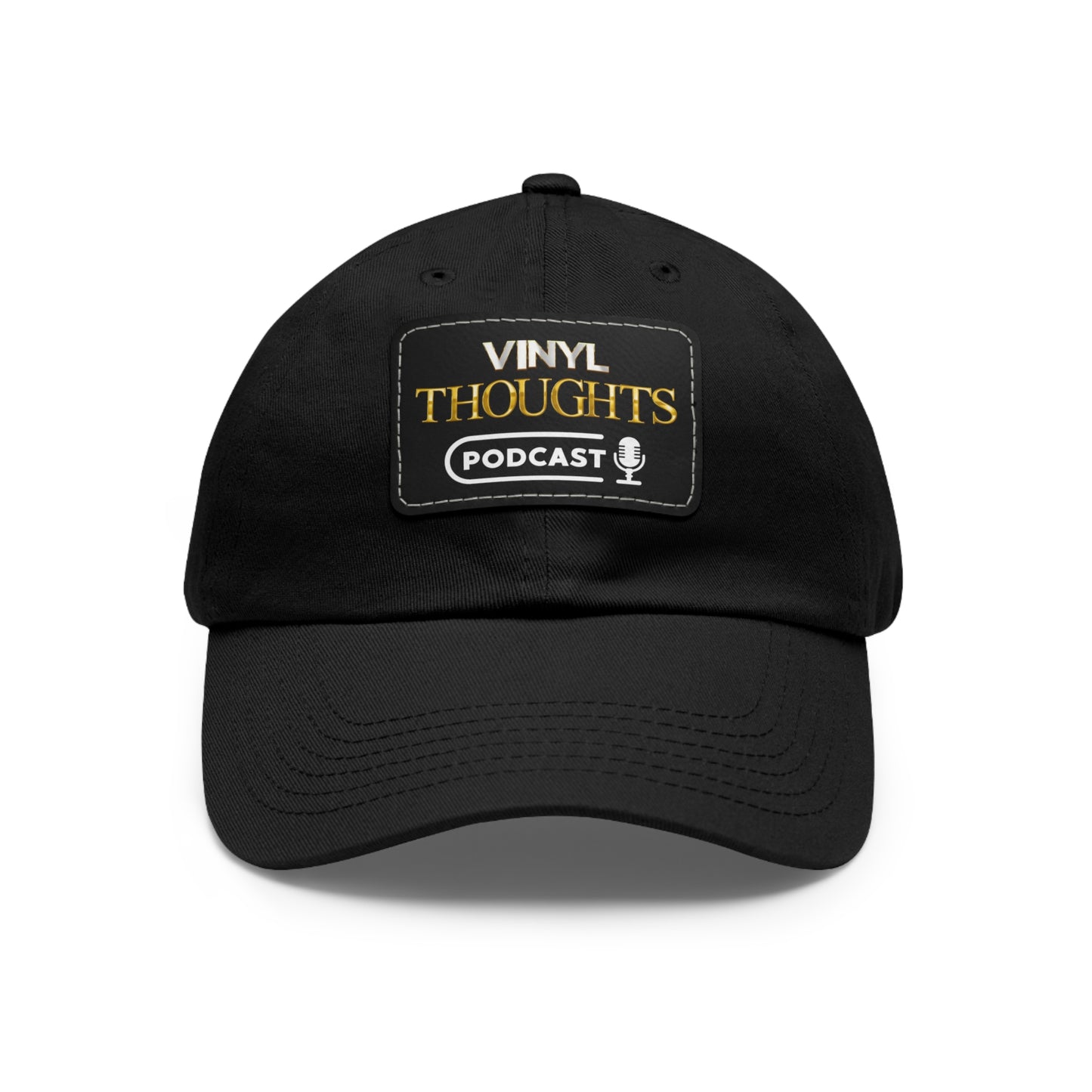 VINYL THOUGHTS PODCAST Hat with Leather Patch (Rectangle)