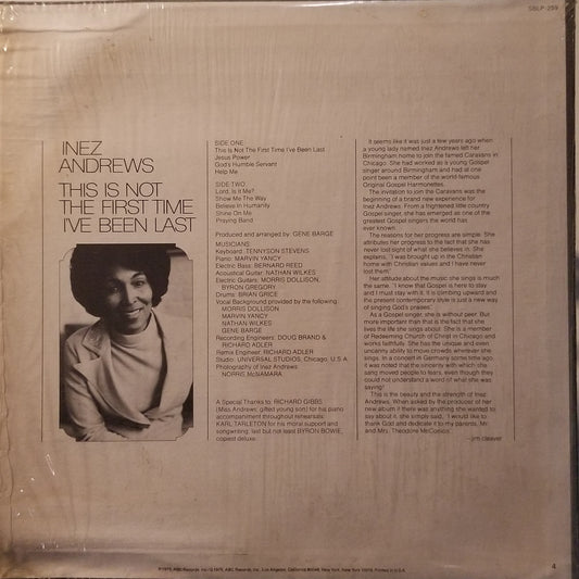 Inez Andrews - This Is Not The First Time I've Been Last
