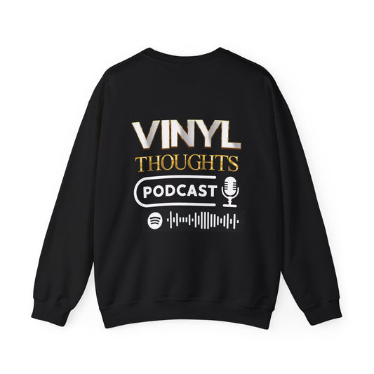 Vinyl Thoughts Long Sweatshirt Logo on Back Unisex Heavy Blend™ Crewneck Sweatshirt