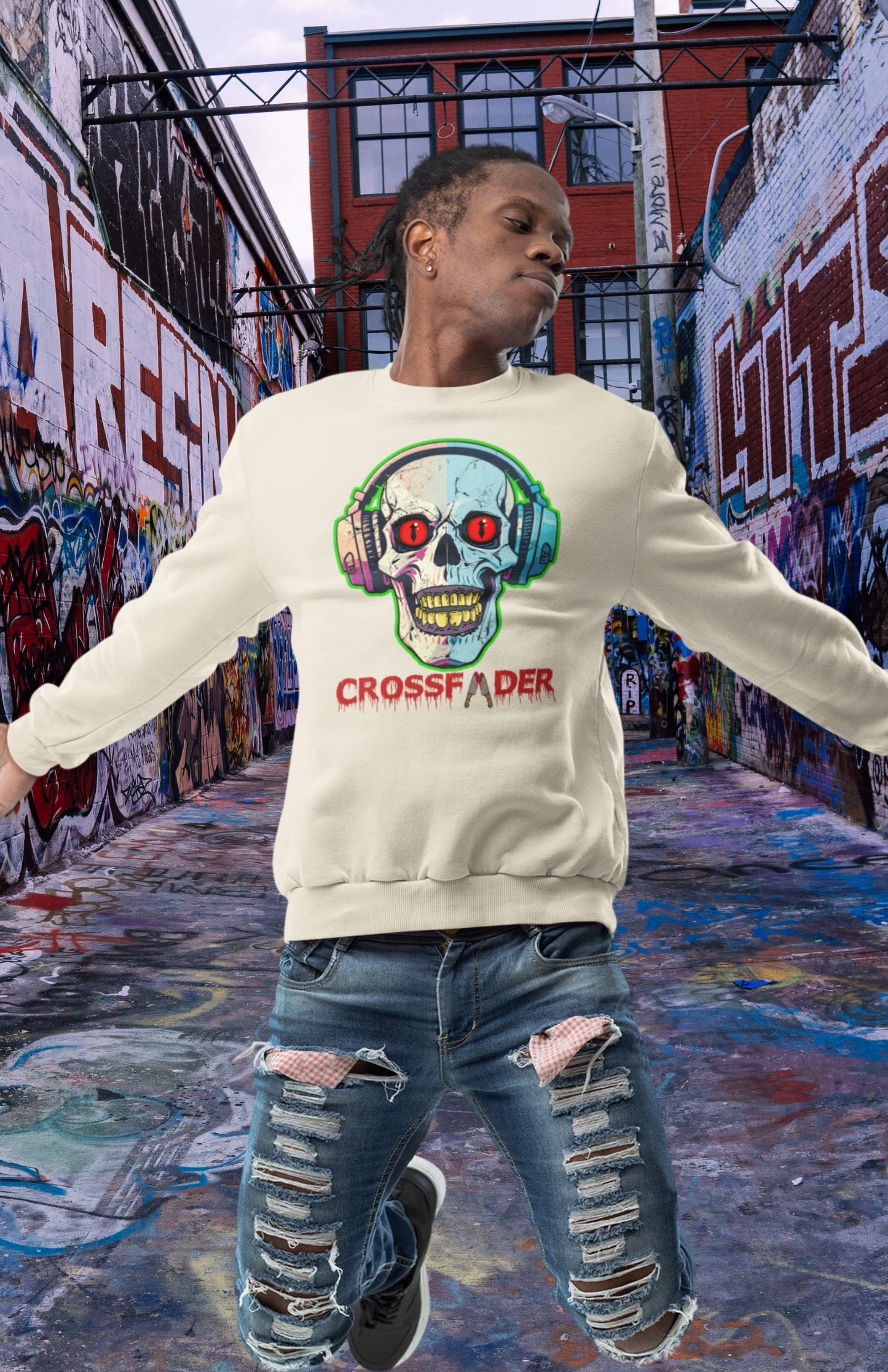 CROSSFADER SKULL W HEADPHONE Sweatshirt