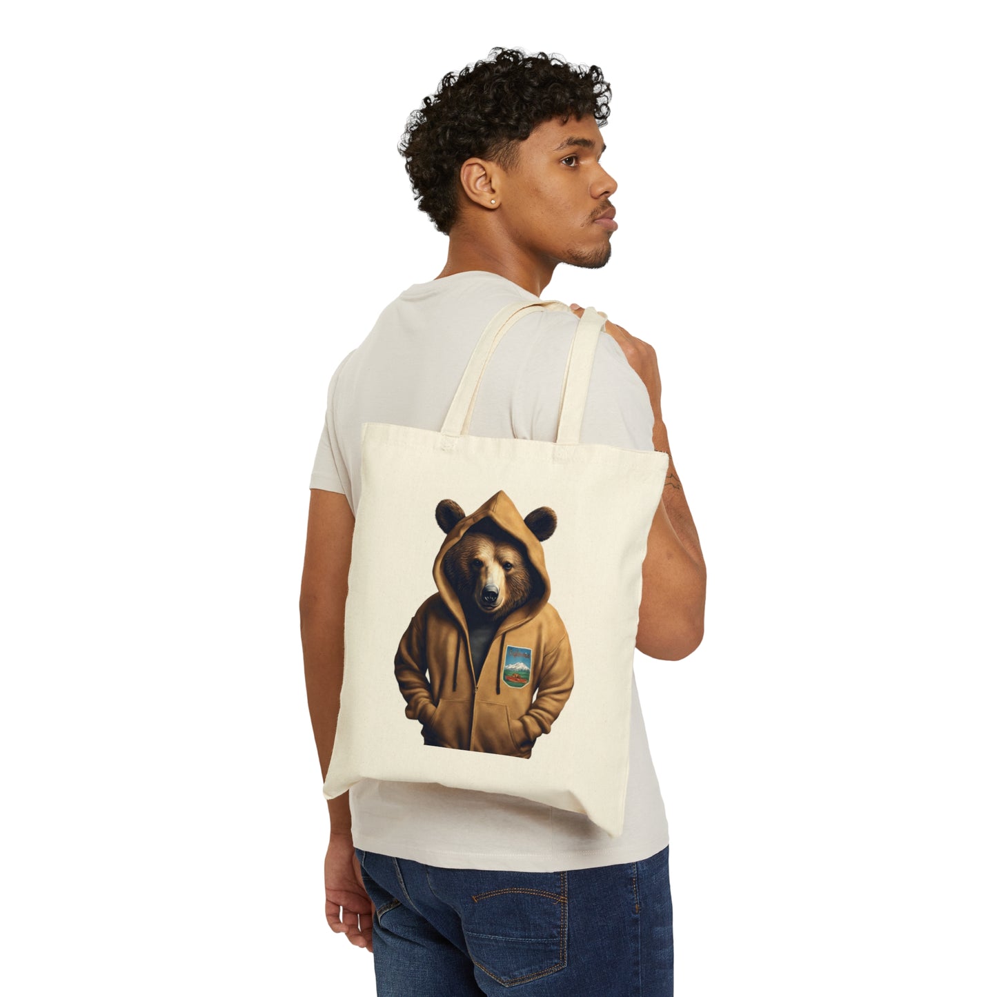 Crossfader California Bear Cotton Canvas Tote Bag