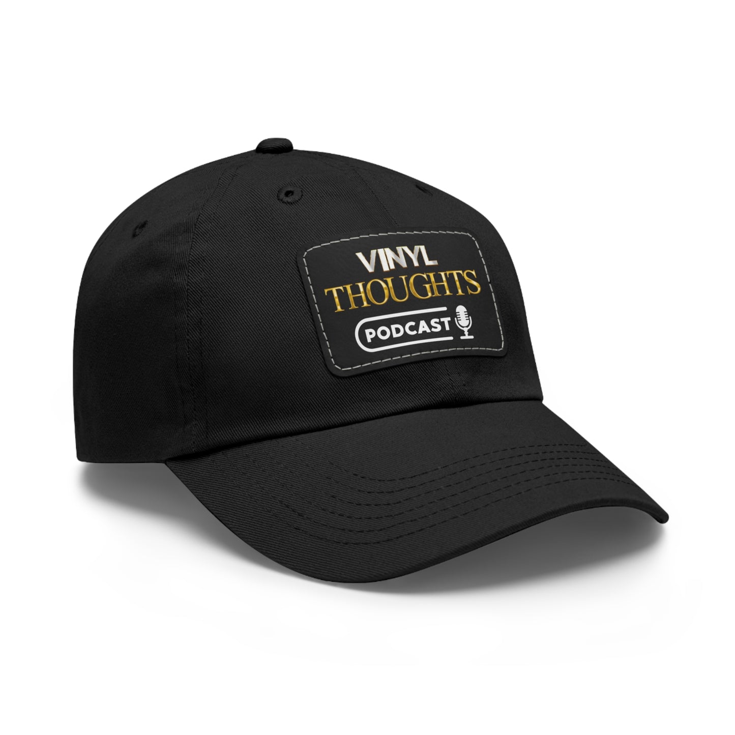 VINYL THOUGHTS PODCAST Hat with Leather Patch (Rectangle)