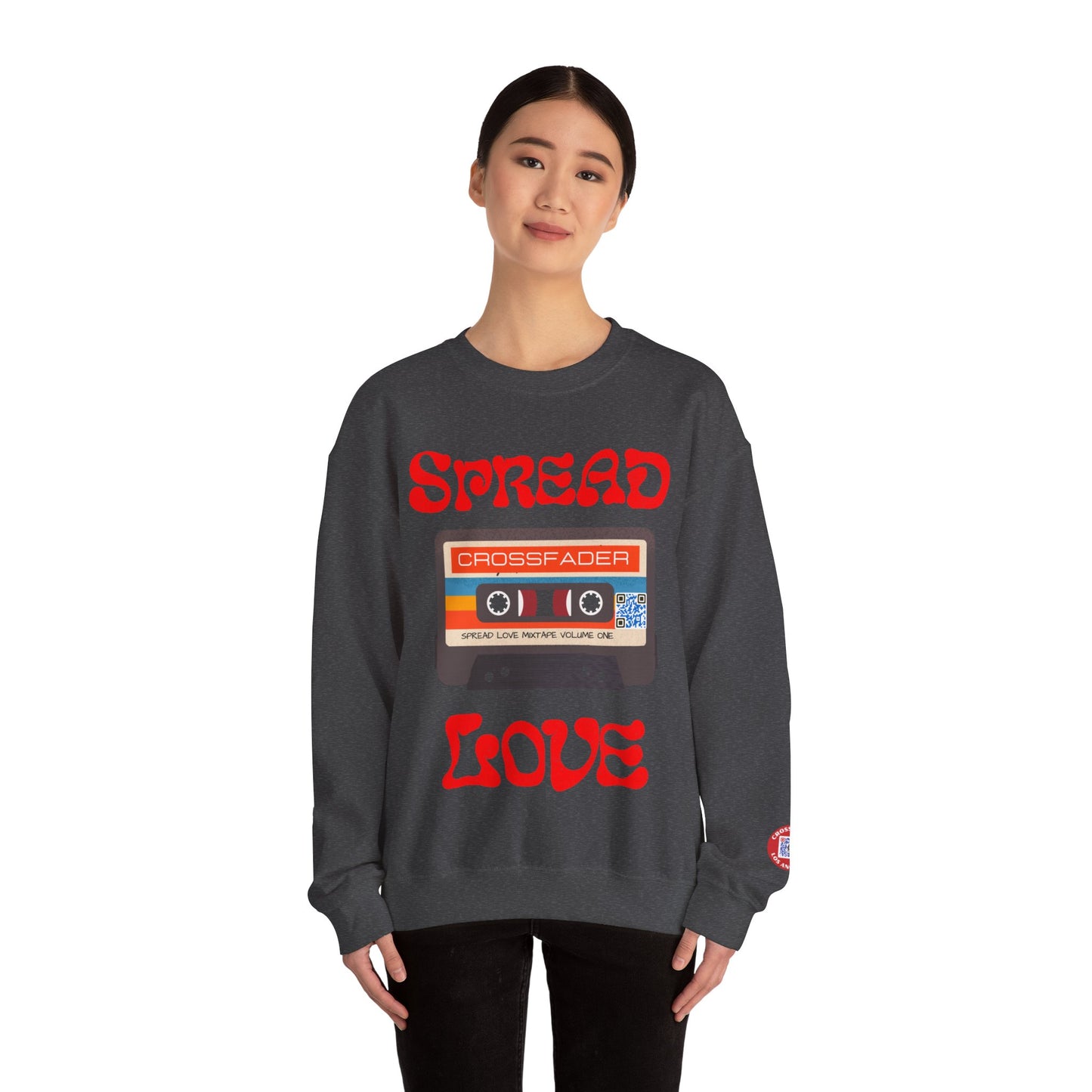 CROSSFADER SPREAD LOVE MIXTAPE VOL 1 Unisex Heavy Blend™ Crewneck Sweatshirt