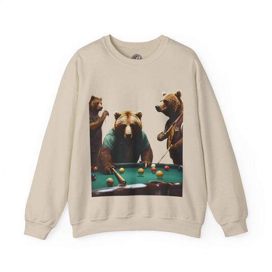 California Bears Playing Pool Unisex Heavy Blend™ Crewneck Sweatshirt