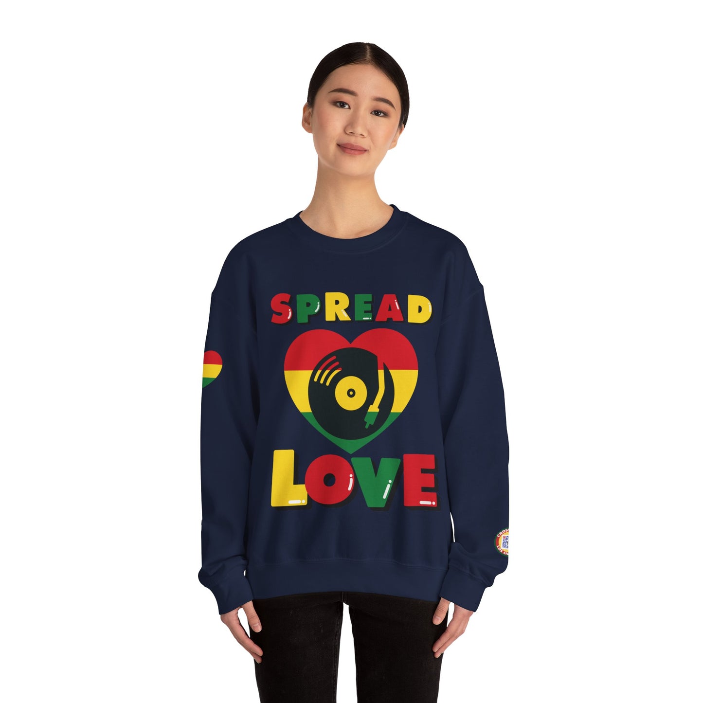 SPREAD LOVE VINYL EDITION Unisex Heavy Blend™ Crewneck Sweatshirt