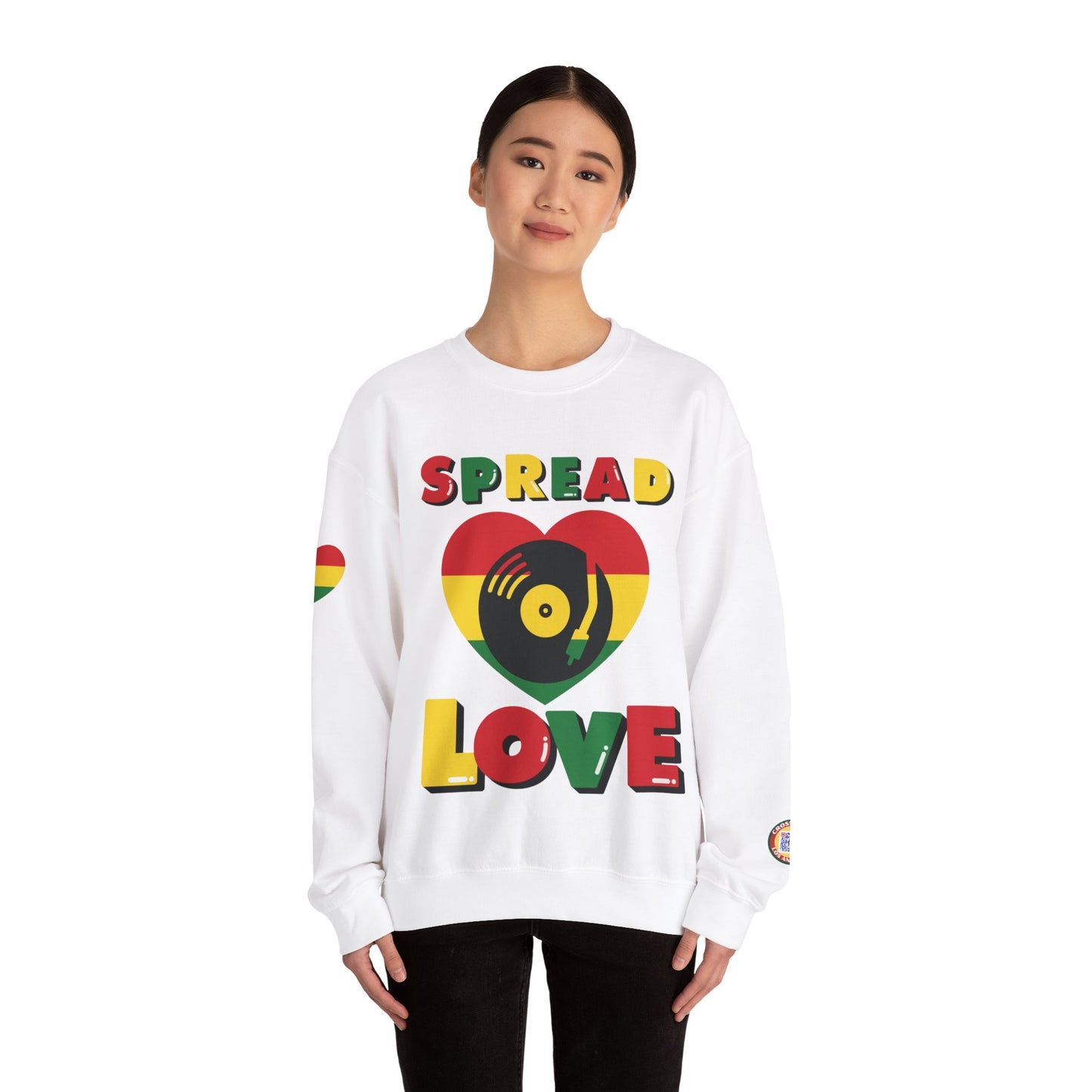 SPREAD LOVE VINYL EDITION Unisex Heavy Blend™ Crewneck Sweatshirt