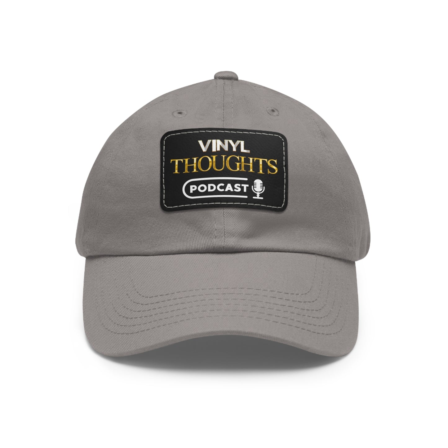 VINYL THOUGHTS PODCAST Hat with Leather Patch (Rectangle)