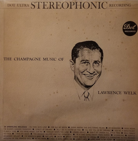 Album cover with portrait of a man and text about stereophonic recording and Lawrence Week's music.