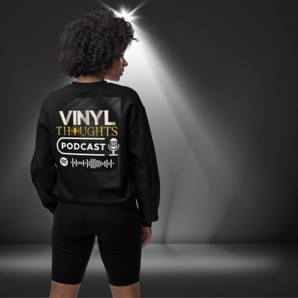 Vinyl Thoughts Long Sweatshirt Logo on Back Unisex Heavy Blend™ Crewneck Sweatshirt