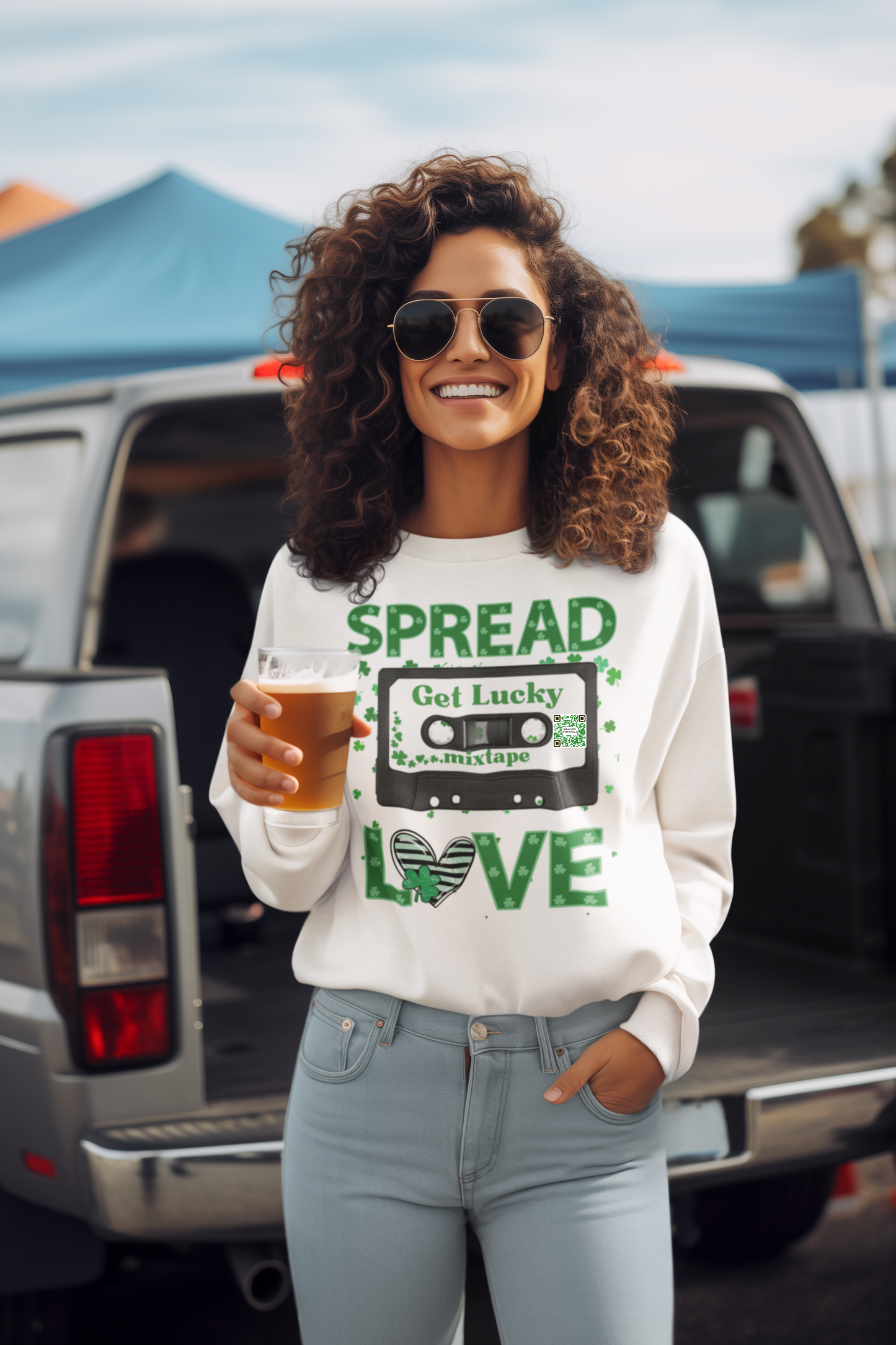 SPREAD LOVE MIXTAPE MARCH EDITION Unisex Heavy Blend™ Crewneck Sweatshirt