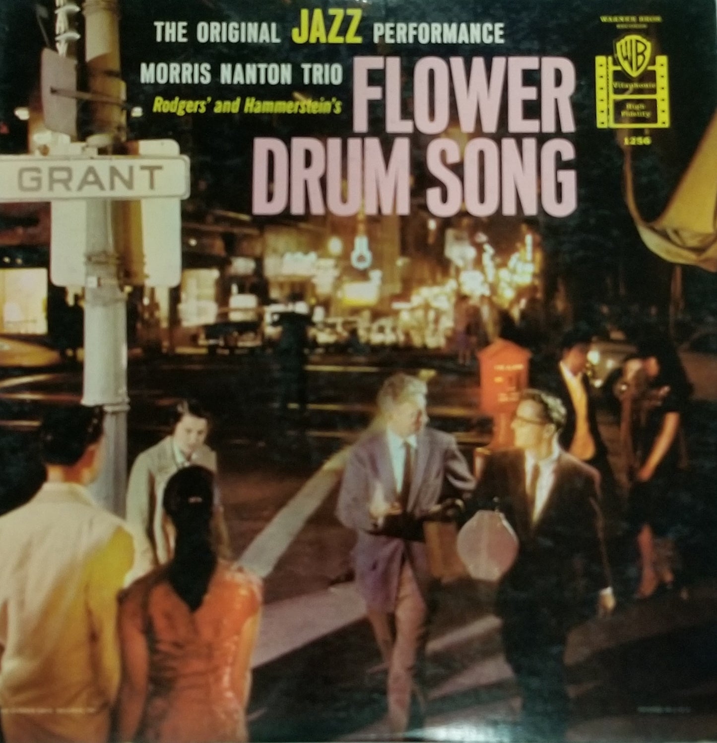 Album cover of 'Flower Drum Song' featuring a jazz performance by the Morris Nanton Trio.